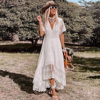 TEELYNN Boho Loose Summer Dress for Women Vintage Deep V Floral Print Sexy Dresses 2022 Casual Holiday Maxi Party Vestidos