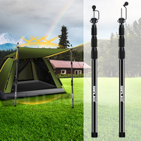 SANLIKE Tarp Slide Pole Telescoping Tarp Pole Adjustable Tent Pole Shelter for Heavy Duty Design Portable and Lightweight Fiberg