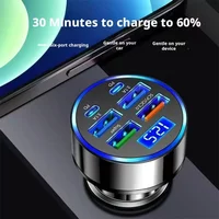 Super Fast Car Charger 6 Ports USB Cigarette Lighter Conversion Plug Multi Hole Quick Charging Car Charger Adapter Universal