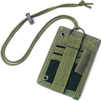 ID Card Holder Hook Loop Patch Tour Guide Badge Holders Outdoor Travel Pouch Pen Purse and Nylon Lanyard