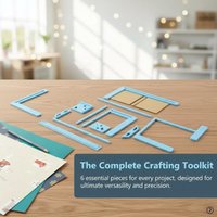 6Pcs Bookbinding For Starter Scrapbooking Tool Kit Easy To Use Great Stencils Cutter Guide Can Be Turned Into A Notebook