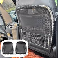 Tapis Anti-coup de pied pour siège de voiture, motif en Fiber de carbone, matériau ABS pour Mercedes Benz classe A CLA GLA GLB EQA EQB W177 W118 W247 2019 – 2025