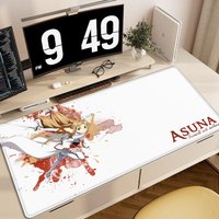Anime Sword Art Online Yuuki Asuna teclado Mouse Pad Large Gaming Big Mouse Mat Computer Locking Edge Anime girl Keyboard Desk