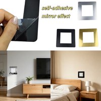 4pcs 8.8X8.8cm Self-Adhesive Panels Wall Sticker Light Switch Cover Mirror Face Stickers On The Wall Home Decoration