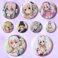 Cute S-Super S-Sonico Pins 58mm Cute Cartoon Badge Handmade Brooches for Backpack Accessories