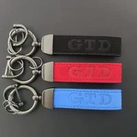 For VW GTD Logo Keychain New Luxury Leather Keyring Key Holder Golf GTI GTD MK5 MK6 MK7 MK8 MK2 Key Rings Key Fob