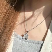 Fashion Necklace with Crystal-tone Zircon Alloy Pendant Gift for Fans