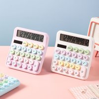 1pc Dopamine Color Mechanical Keyboard Calculator, High Appearance Office Student Calculator, Solar & Battery Dual Power Supply
