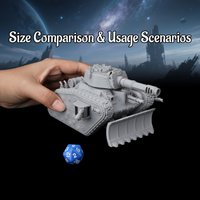 Sci-Fi Armored Miniature Tank Model - 28mm Sci-Fi RPG Accessory Set, Collectible Terrain Prop for Base Strategy Gameplay