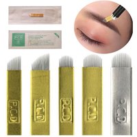 100pcs 12/14/19 Pin PCD Microblading Blades Needle Tebori Professional Piercing Needle For Permanent Makeup Machines