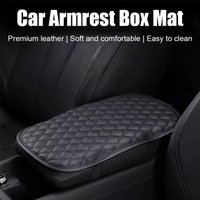Leather Car Armrest Mat Car Center Consoles Box Pillow Arm Pad Mat Universal Auto Armrests Storage Box Pad Accseeories