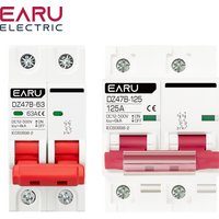 2P DC MCB 12V 24V 48V 500V Circuit Breaker Battery Car Protector DZ47 Positive Negative Pole Rotection Protect Switch Isolator