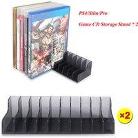 2 pcs/set For PS4 Slim Pro Game Accessories Storage Bracket Holder for Sony Playstation 4 PS4 Game Disk Stand