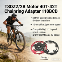 For TONGSHENG TSDZ2/TSDZ2B Offset 10MM 40T-42T "Narrow Wide" Design Chainring Adapter 110BCD