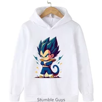 Boys Dragon Ball Anime Hoodie Spring Autumn Goku Kakarot Vegeta Super Saiyan Girls Clothes Sweatshirt