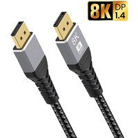 Display Port Cable 8K DP Cable 1.4 8K Cable 8K 60Hz 4K 240Hz Compatible For Laptops Computer Monitor Projector Audio Video Cable