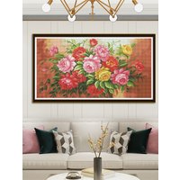 Pfingstrose Blume Cluster Kreuz stich DIY Stickerei Kit Home modische dekorative Malerei 11ct 9ct bedruckte Handarbeit Pack Set