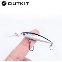OUTKIT Mini Sinking Minnow Lure Longtongue Plate 1.8g/40mm Minnow Fishing Lure With Single Hook Laser Coating Trout Lures