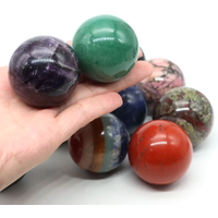 40mm Natural Amethyst Obsidian Sphere Decorative Crystal Ball Chakra Healing Stone Crafts Fengshui Home Decoration Collect Gifts