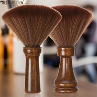 Professional Barber Neck Duster Brush Wood Handle with Hook Hairdressing Cleaning Brush Natural Fiber Salon Hair Sweep Brushes