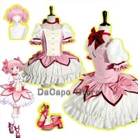 Madoka Kaname Cosplay Costume Wig Puella Magi Madoka Magica Pink Lolilta Cute Dress Madoka Choker Shoes Anime Cosplay Outfits