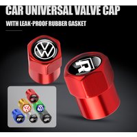 4PCS Car Wheel Valve Caps Auto Dustproof Tire Stem Air Covers For Volkswagen Motion MTM Blue POLO GTI Caddy Scirocco Golf Beetle