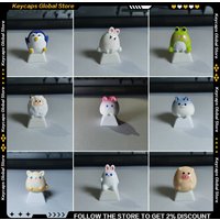 Cute Keycap 3D Resin Pink Cat Puppy Rabbit Frog Piggy Sheep Creative Kawaii Animal OEM Keycap for Mechanical Keyboard Accessory