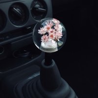 JDM Car Manual Shifter Head Shift Knob Stick Crystal Transparent Flower Gear Shift Knob red pink purple yellow green