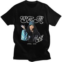 Rapper SZA CTRL X SOS Album Print T-shirt Vintage Punk Unisex T shirt Oversized Men Hip Hop Harajuku Cotton Tee Shirt 80142