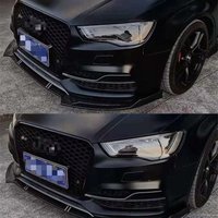 For 3PCS Audi A3 S3 RS3 Front Bumper Lip Diffuser Splitter Anti - Collision Accessories PU Separator Trim Body Kit 2014 2015