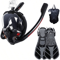 Snorkeling Mask Double Tube Silicone Full Dry Diving Mask Adult Swimming Mask Diving Goggles Self Contained Underwater Breathing