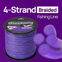 300m 4-strand Woven PE Fishing Line Purple High Tensile Strength Smooth Casting Vibrant Color