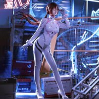 in stock Irelia H Store Anime Mari Makinami Illustrious Cosplay Costume Makinami Sexy jumpsuit Halloween Costume Female