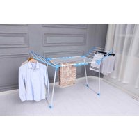 Multi-Functional Free-Standing Clothes Drying Rack Foldable Outdoor Wing-Style Laundry Drying Holder Small Storage Organizer