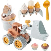 Children Sand Beach Toys Simulation Ice Cream Cake Model Bulldozer Beach Bucket Wheat Straw Summer Seaside Play Sand Water Game