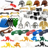 Medieval Figure Weapons Accessories Building Blocks Soldier Shoulder Armor Helmet Headgear Feather Cape Sword Brick Kid Toy E10
