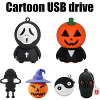 Cartoon Skull Pen Drive 64GB 128GB Funny USB2.0 Flash Drive 32GB Pendrive 16GB Cool Memory Stick 8GB 4GB Creative Gifts For Kids