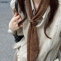 Maillard Long Silk Scarf Versatile Accessory For Women Decorative Trendy Headband Hair Tie Waist BeltใCC55ใ