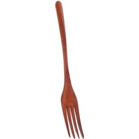 Ergonomic Long Handle Wooden Fork High End Natural Wood Kitchen Utensil Salad Stirring Fork Heat Resistant Portable Cooking Tool