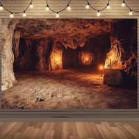 1Pcs 2D Background Cloth "Mysterious Cave Exploration Background Cloth, Perfectly Creating Halloween Atmosphere" - Party Banner