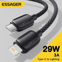 Essager USB Type C Cable For iphone 14 13 Pro Max Mini Xs Xr X 8 iPad MacBook PD 29W Fast Charge Charger Lightning Wire Cord