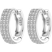 Orstarry 925 Sterling Silver Luxurious Shiny Zircon Earrings Silver Hoop Earrings For Women Jewelry Original Party Trendy Gifts