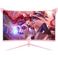 27Inch 1800R curved pink monitor Computer Screen 1K165HZ DISPLAY Gaming Monitor HDMI+DP+USB VA PANEL HDR MONITOR