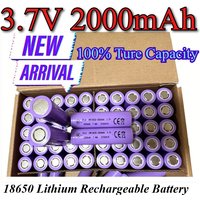 18650 Battery 3.7V 2000mAh 100% New 18650 Rechargeable Lithium-ion Battery High Current for Flashlight toys Products DIY