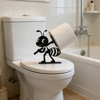 Ant-Shaped Paper Towel Holder - Cute Bathroom Roll Storage Stand, Novelty Plastic Organizer for Kitchen Countertop