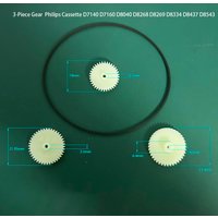 3-Piece Replacement Gear Set for Philips Cassette Deck Recorder D7140 D7160 D8040 D8268 D8269 D8334 D8437 D8543