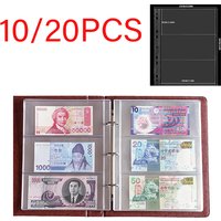 2/3/4-Slot Transparent Banknotes Holder Portable Paper Money Protective Bag Paper Money Collection Album 10pcs Loose Leaf Sheet