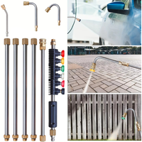 9-Pc High-Pressure Extension Rod Set, 6 Nozzles with 30°/90°/120° Angles, 1/4" Quick Connect for 4000PSI