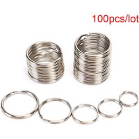 100pcs/lot Key Rings DIY Metal Key Holder Split Rings Hoop Metal Loop Keychain