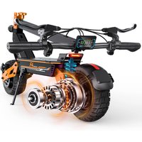 Faltbarer Elektroroller GOKEEP F4, 48V15.6Ah, 800W Motor, 55KM Maximale Reichweite, Doppelte Stoßdämpfung, 28Nm Drehmoment, Scheibenbremse, NFC-Entsperrung, Geeignet für Geländereifen 10 Zoll